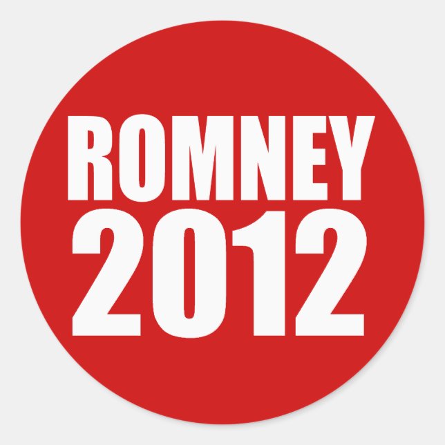MITT ROMNEY 2012 CLASSIC ROUND STICKER (Front)