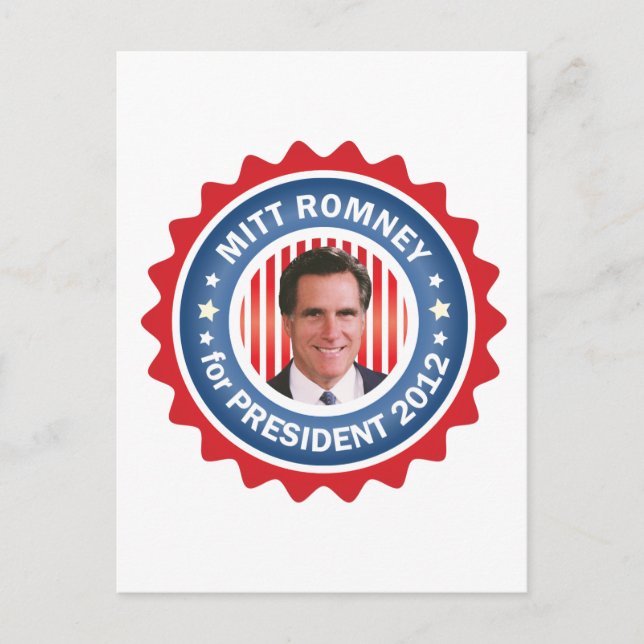 Mitt Romney 2012 for US President Postcard (Front)