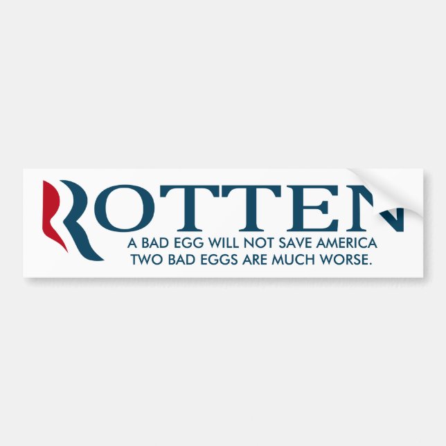 Mitt Romney and Paul Ryan - 2 Bad Eggs Bumper Sticker (Front)