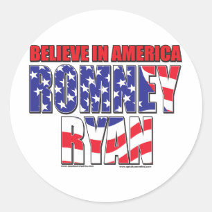 Mitt Romney and Paul Ryan Classic Round Sticker