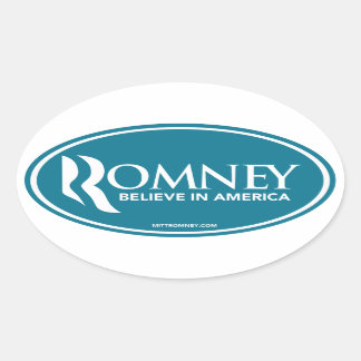 Mitt Romney Believe In America (Blue Oval Sticker) Oval Sticker