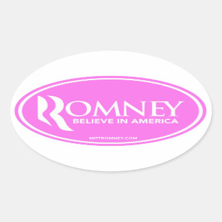 Mitt Romney Believe In America (Pink Oval Sticker) Sticker