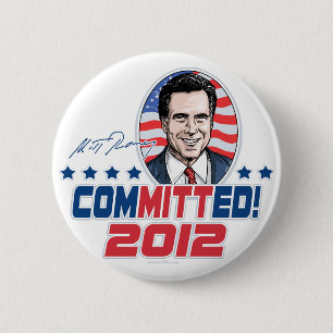 Mitt Romney ComMITTed 2012 Gear 6 Cm Round Badge