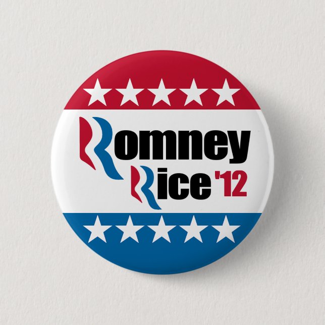 Mitt Romney Condi Rice 2012 6 Cm Round Badge (Front)
