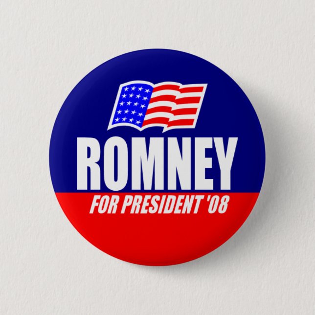 Mitt Romney For President 08 Button (Front)