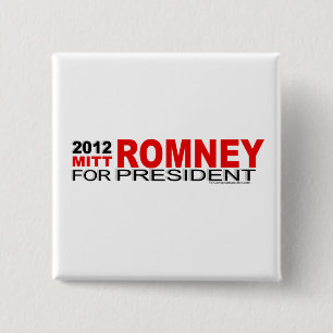 Mitt Romney for President 2012 15 Cm Square Badge