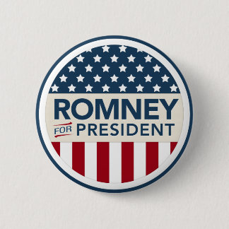 Mitt Romney For President 2012 (Flag Style) 6 Cm Round Badge