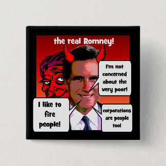 Mitt Romney gaffs 15 Cm Square Badge