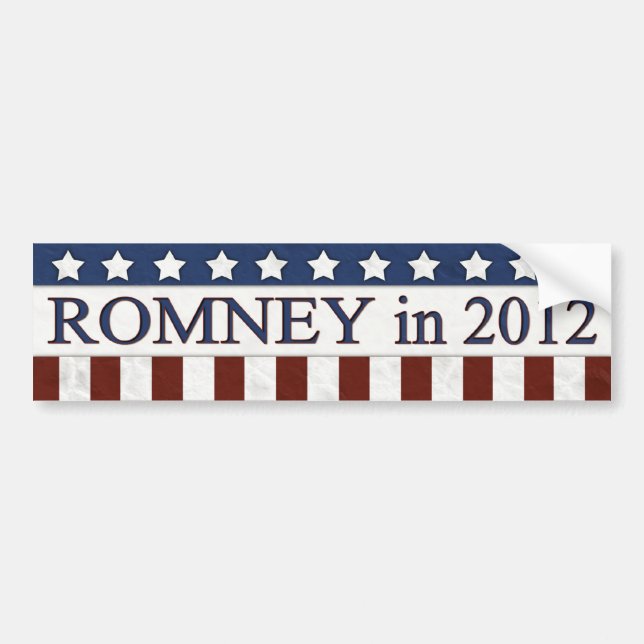 Mitt Romney in 2012 Bumper Sticker (Front)
