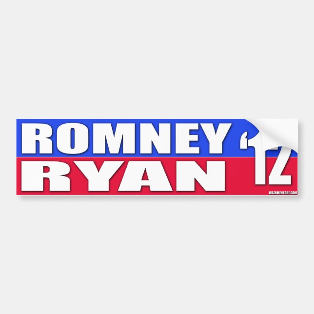 Mitt Romney & Paul Ryan 2012 Campaign Bumper Stick Sticker (Front)