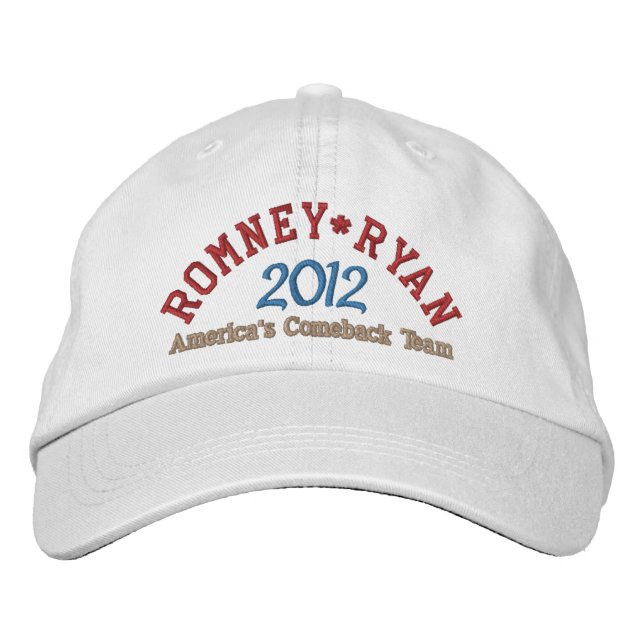 Mitt Romney Paul Ryan 2012 Embroidered Hat (Front)