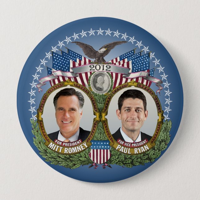 Mitt Romney Paul Ryan Photo 10 Cm Round Badge (Front)