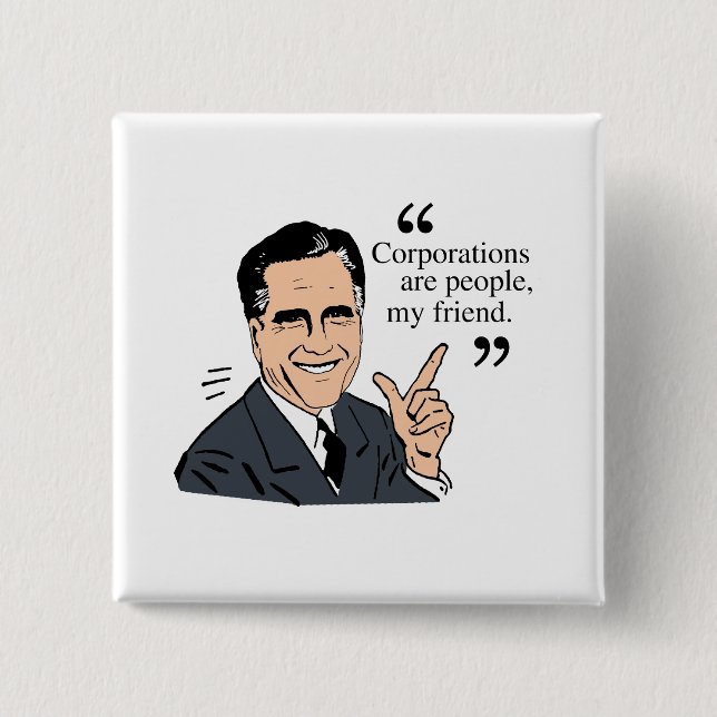 Mitt Romney Quotes colour 15 Cm Square Badge (Front)