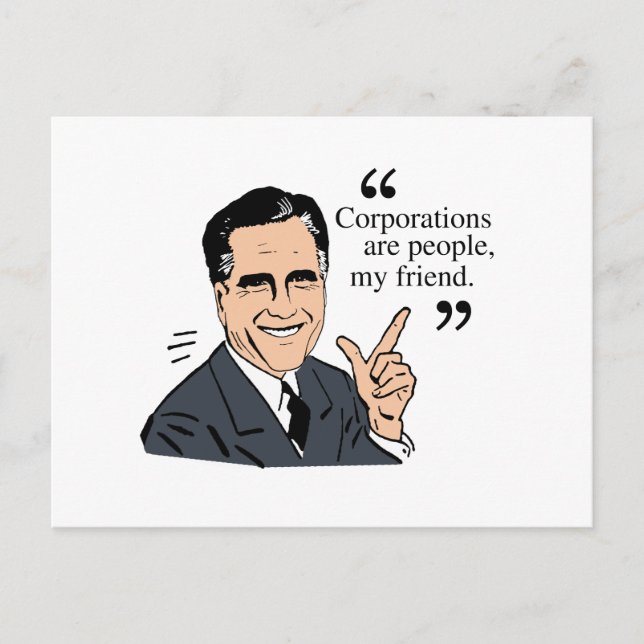 Mitt Romney Quotes colour Postcard (Front)