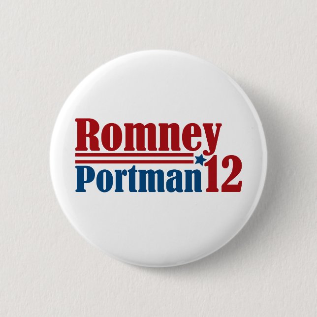 Mitt Romney Rob Portman 2012 6 Cm Round Badge (Front)