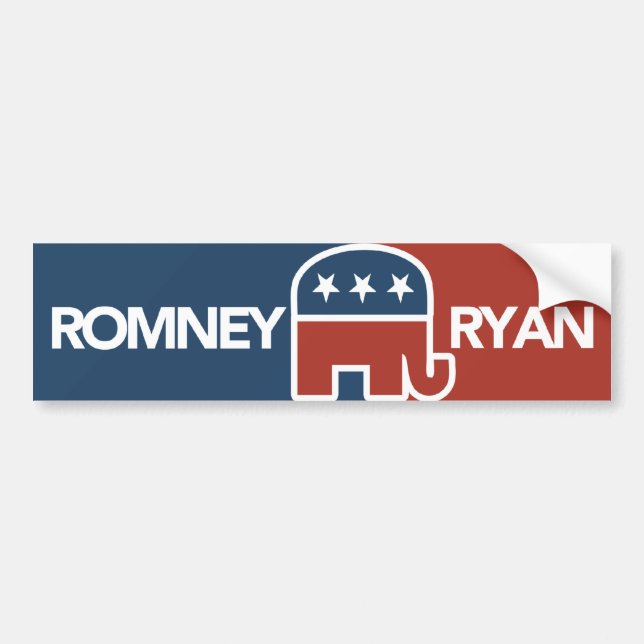 Mitt Romney Ryan Elephant Bumper Sticker (Front)