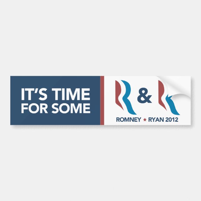 Mitt Romney Ryan Time For Some R and R Sticker (Front)