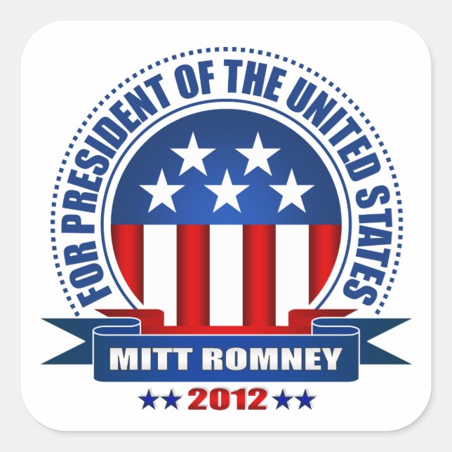 Mitt Romney Square Sticker (Front)