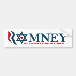 Mitt Romney Supports Israel Bumper Sticker