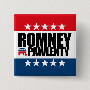 Mitt Romney Tim Pawlenty 2012 15 Cm Square Badge