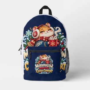 Mitten Magic Cocoa Classic Cute Winter Fox Printed Backpack