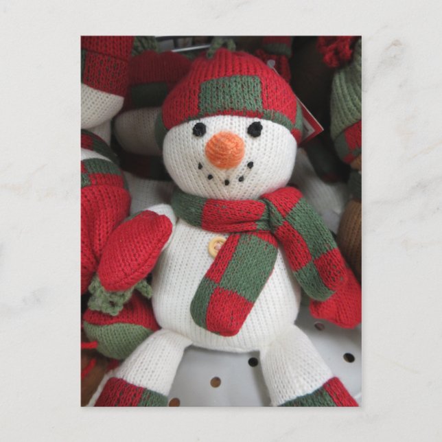 Mittened Snowman Postcard (Front)