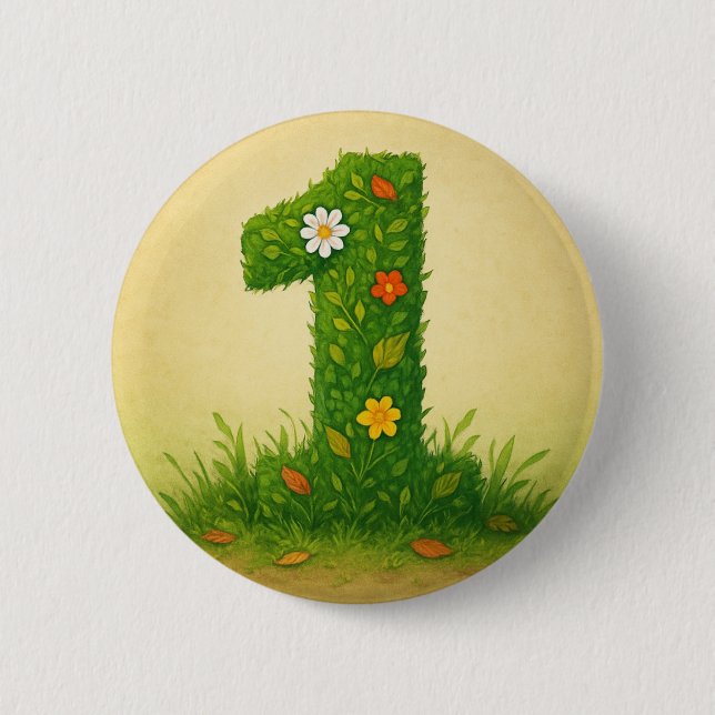 Mittens Number 1 6 Cm Round Badge (Front)