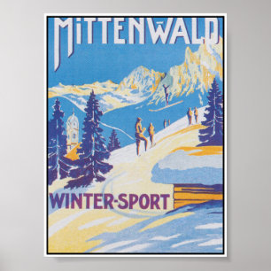 Mittenwald Germany Vintage Travel Poster