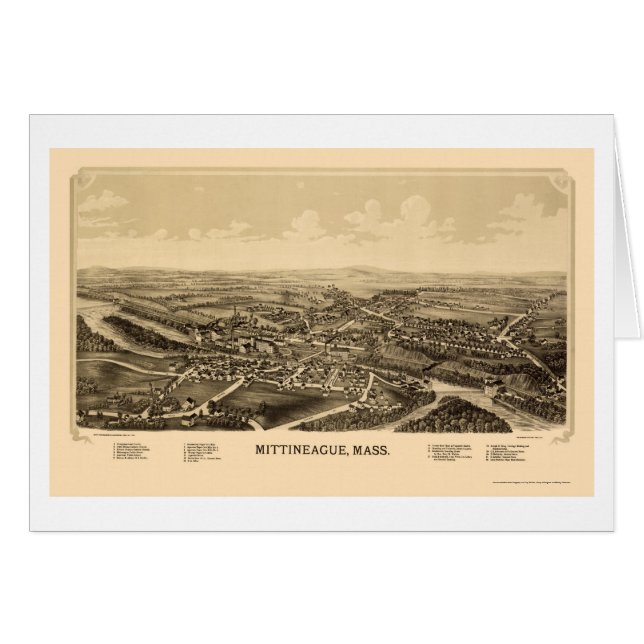 Mittineague, MA Panoramic Map - 1889 (Front Horizontal)