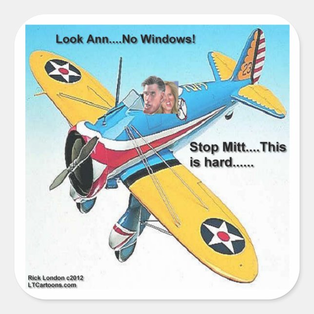 Mitts Windowless Aeroplane Funny Gifts & Tees Square Sticker (Front)