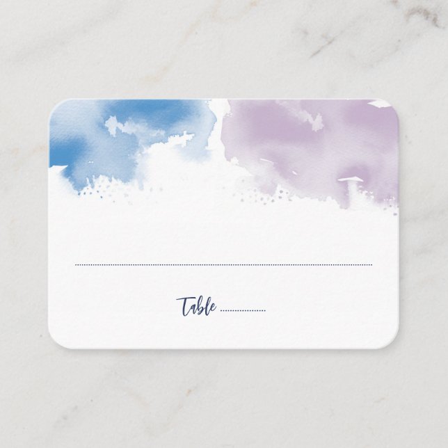 MITZVAH modern elegant watercolor blue purple Business Card (Front)