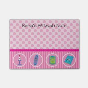 Mitzvah Note Post it Pad - girls
