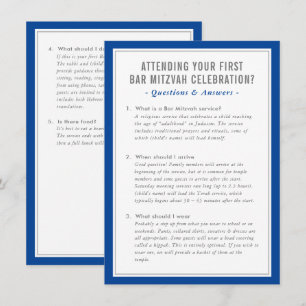 MITZVAH service info questions advice blue grey Invitation