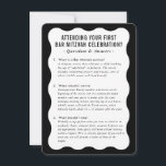 MITZVAH service information questions advice black Invitation<br><div class="desc">by kat massard >>> WWW.SIMPLYSWEETPAPERIE.COM <<<

A handy insert for your BAR/BAT MITZVAH outlining a few questions and answers</div>