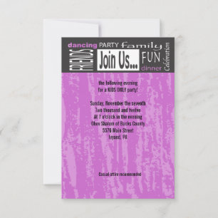 MITZVAH WORDS SAYINGS Bar Bat Party Reception Card