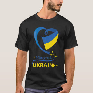 Miusynsk Ukraine National Flag Heart Emblem Crest T-Shirt