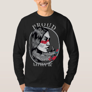 Miwok American Indian Tribe Warrior Girl Feathers T-Shirt