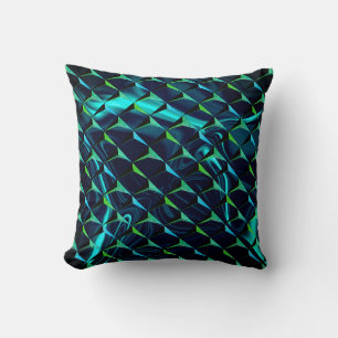 Mix 3D and cyan curves or undulations Cushion