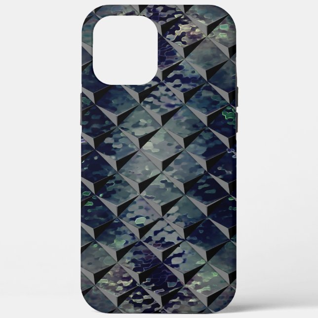 Mix 3D squares with hammered glass of background T Case-Mate iPhone Case (Back)