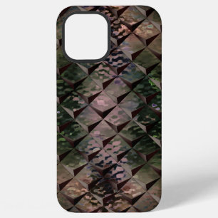 Mix 3D squares with hammered glass of background T iPhone 12 Pro Max Case