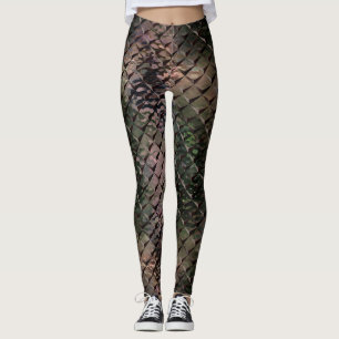 Mix 3D squares with hammered glass of background T Leggings