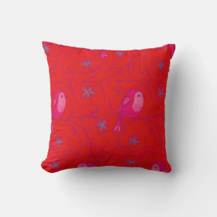 Mix and Match Toss Pillows - Scarlett Red & Birds