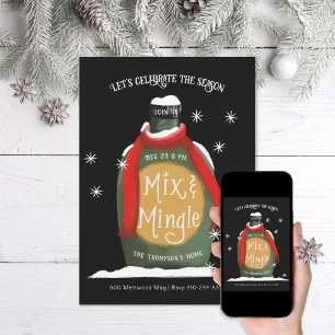 Mix and Mingle Christmas Cocktail Party Invitation
