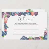 Mix berries - Who am I bridal shower game