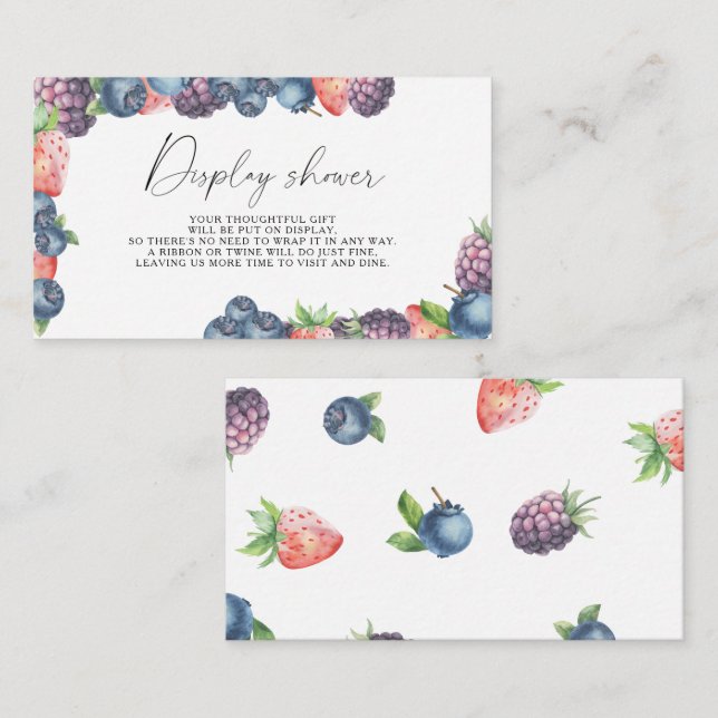 Mix berry - Display shower Enclosure Card (Front/Back)