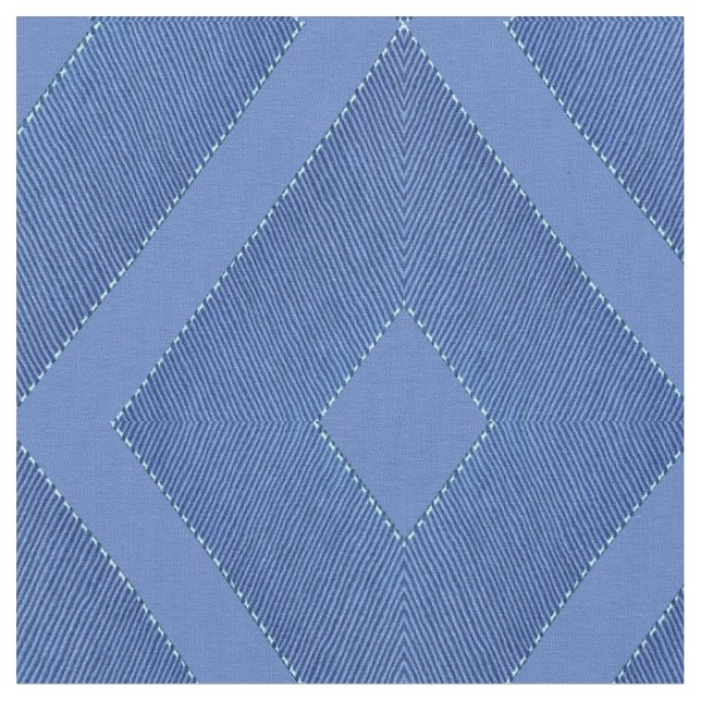 Mix blues & tectured diamond patterns fabric (Close Up)
