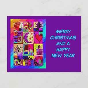 Mix Christmas Decorations + your Text Holiday Postcard