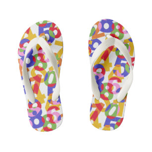 Mix colour numbers kid's thongs