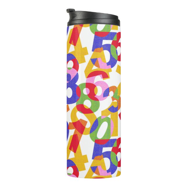 Mix colour numbers thermal tumbler (Rotated Right)