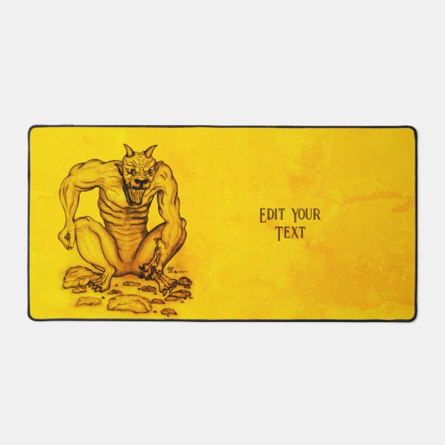 Mix-creature - Troll Devil and Golem Desk Mat (Front)